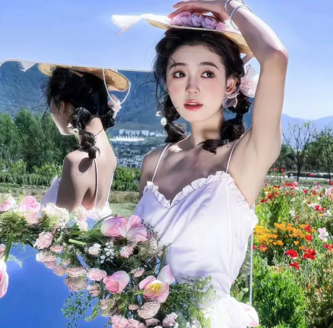 照片的她